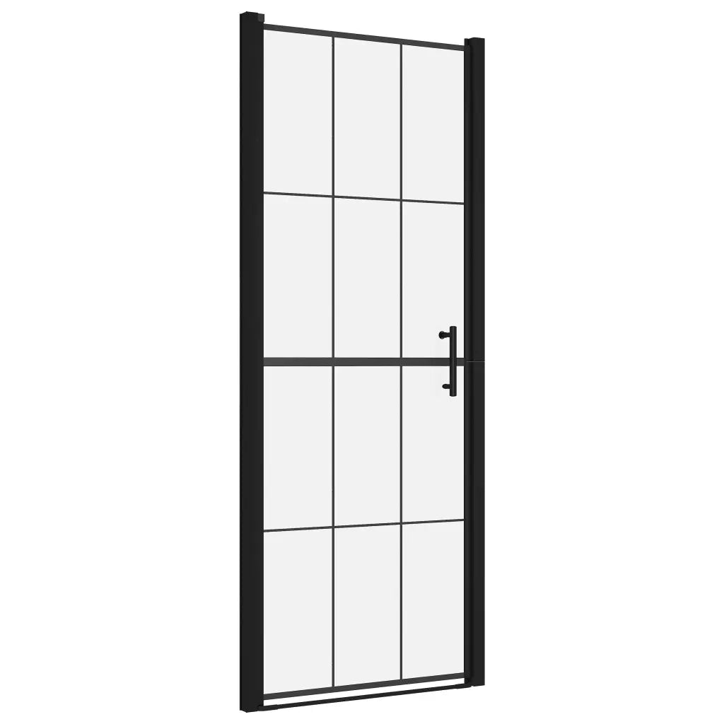 Porta per Doccia in Vetro Temperato 81x195 cm Nero cod mxl 44339