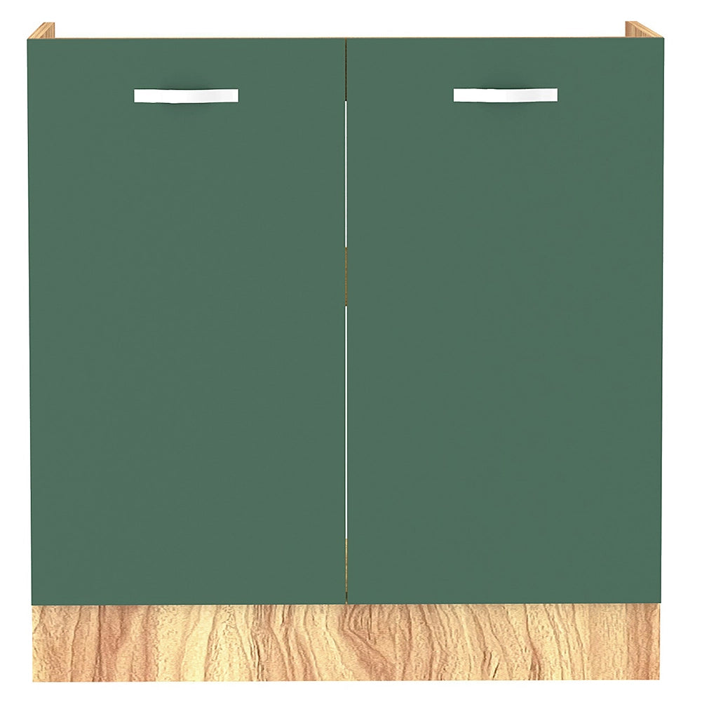 Mobile Sottolavello Cucina Componibile Mobiletto Legno Colore Verde con 2 Ante