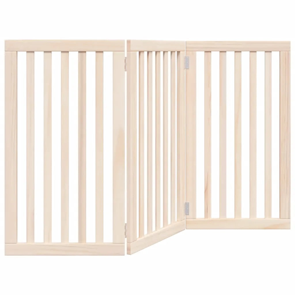 Cancelletto per cani pieghevole a 3 pannelli 150 cm in legno di pioppo 352238
