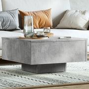 Tavolino da Salotto-Tavolino da soggiorno-Tavolo Grigio Cemento 60x60x31,5 Legno Multistrato