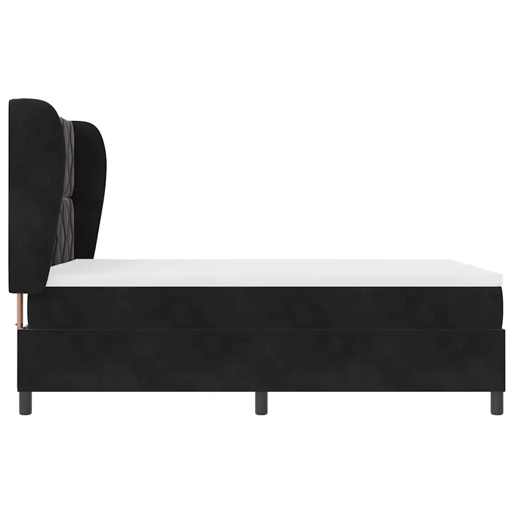 Letto a molle con materasso Nero 190 x 140 cm Velluto 3340978