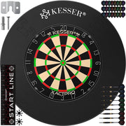 Tavolo da Darts in Sisal con Ring di Avvolgimento Nero - 38 pezzi di Set di Dardi inclusi 9x Punte di Dardo e 21x Coperture di Dardo + Accessori