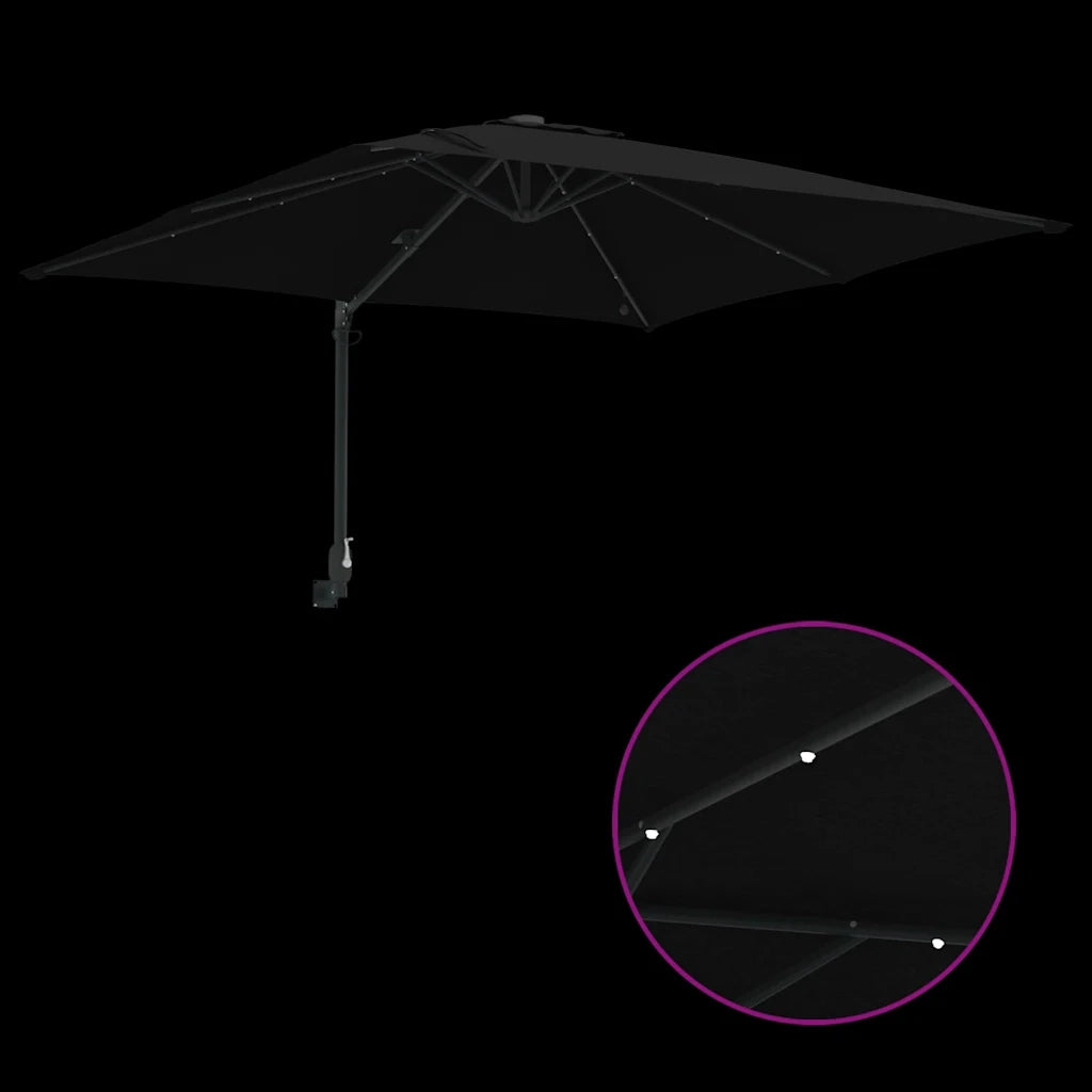 Ombrello da giardino Nero 248,5 x 247,5 x 160 cm 42003257