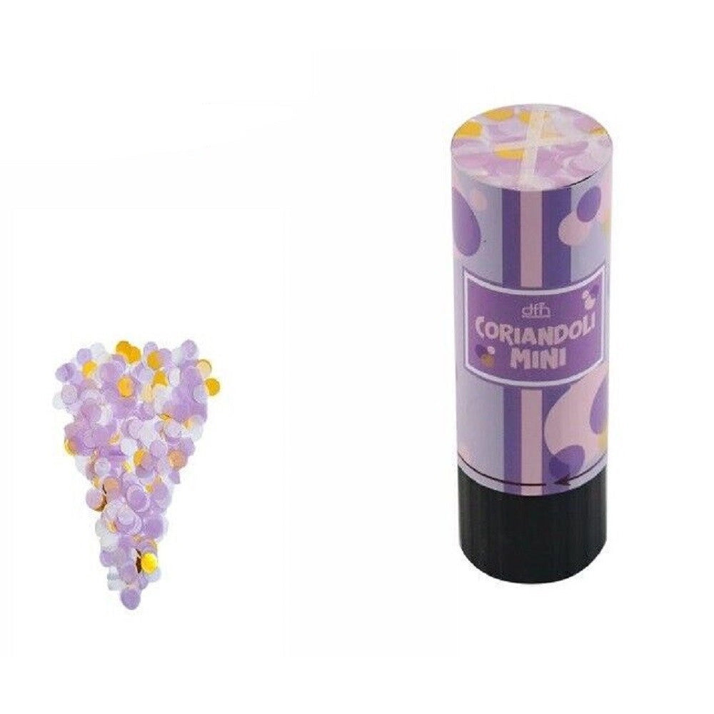 Trade Shop - Set 3 Pz Mini Tubo Spara Coriandoli Viola Cannone Feste Matrimonio Sposi 53531a -