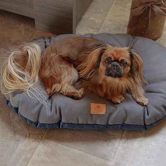 Cuscino per cani e gatti - Omkeerbar tessuto tweed e soffice velluto - Lavabile - Marrone - STUART 55/4