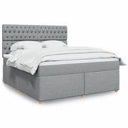 Giroletto a Molle con Materasso Grigio Chiaro180x200 cm Tessuto
