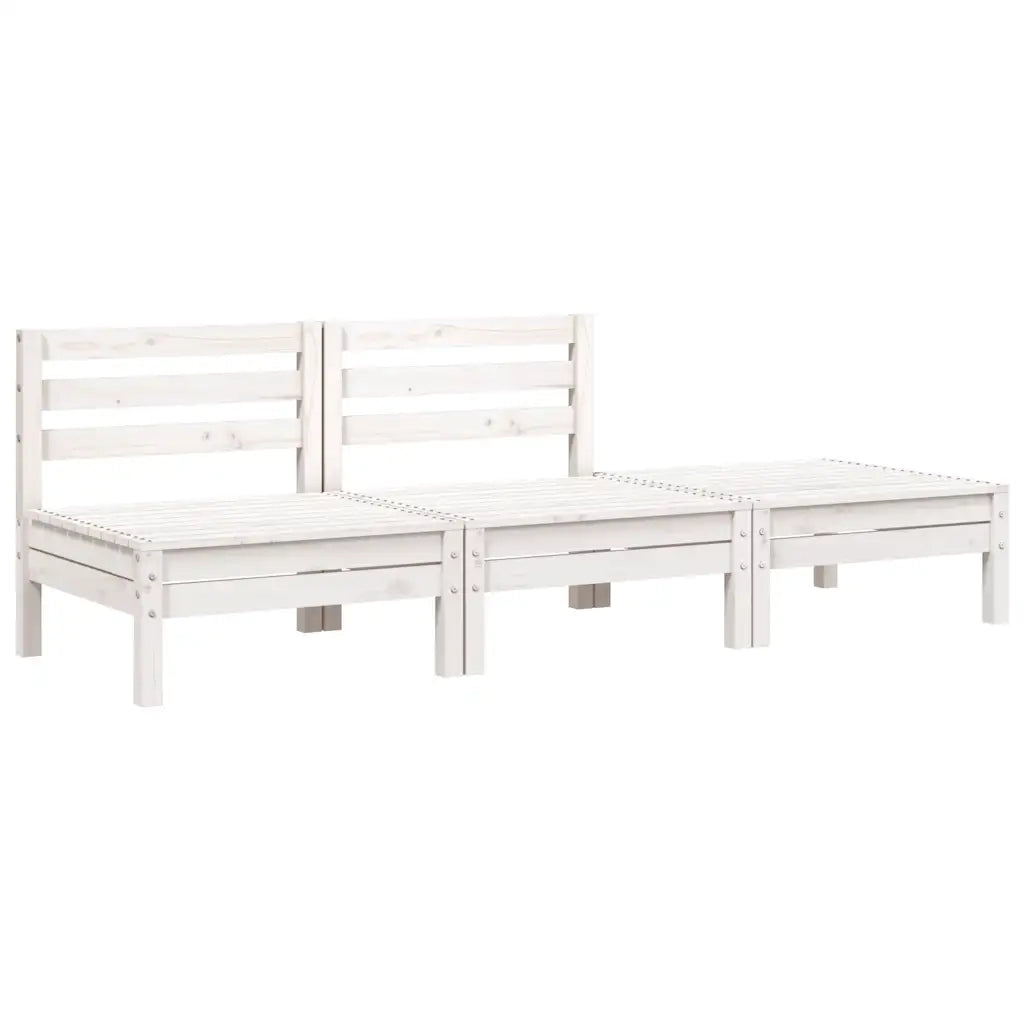 Divano da Giardino a 3 Posti in Legno Massello di Pino Bianco 838034