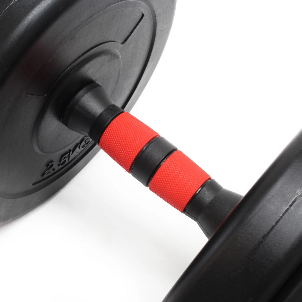 LUXTRI Set di manubri 30kg con 16 dischi in cemento 2 manubri filettati Chiusure a stella