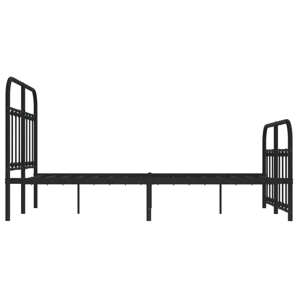 Giroletto con Testiera e Pediera Metallo Nero 120x190 cm 352593