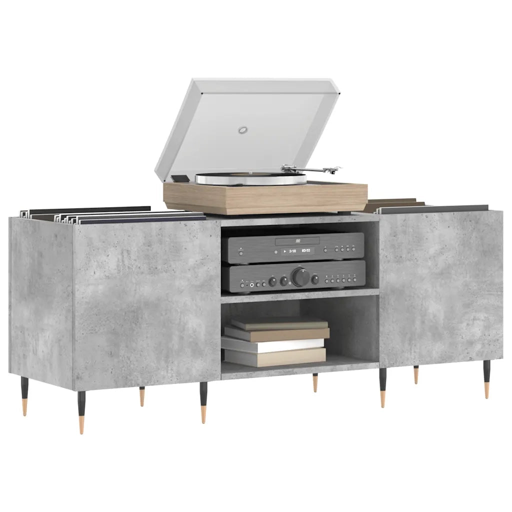 Mobile Porta Dischi Grigio Cemento 121x38x48 Legno Multistrato CFW8286594