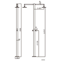 Doccia da Giardino ad Acqua Fredda in Acciaio Inox con 2 Soffioni Sined Ortro 2T