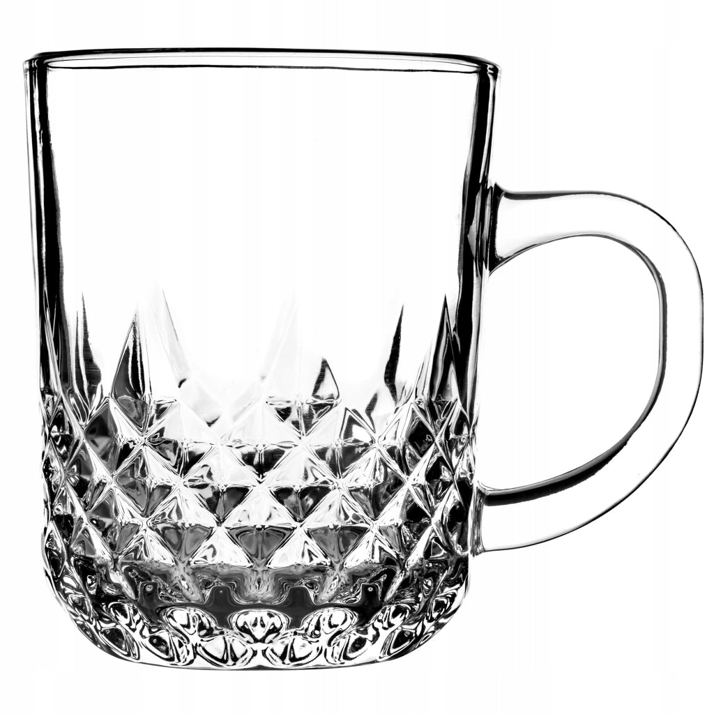Tazza da tè/caffè KADAX da 230 ml con manico, in vetro spesso.