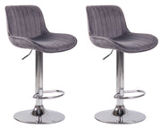 Set di 2 sgabelli da bar Lentini Velvet grigio scuro,cromo