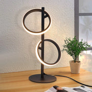 ZMH Lampada da tavolo LED nera moderna anello girevole per soggiorno