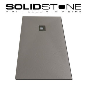 Piatto doccia in pietra SOLIDSTONE alto 2,8 cm - Tortora RAL 1019 - Misura: 80x140 x 2,8h