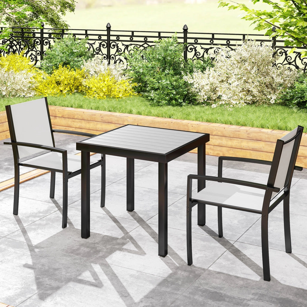 Sedia da giardino impilabile con braccioli ¨C Minimal ¨C acciaio grigio chiaro 60x65x85 cm