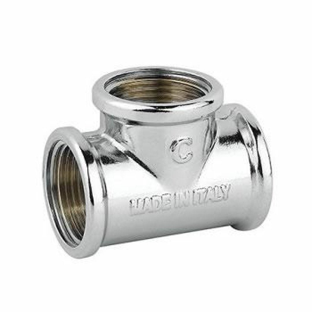 Tee uguale ottone cromato d.1/2  b08lvf42xq