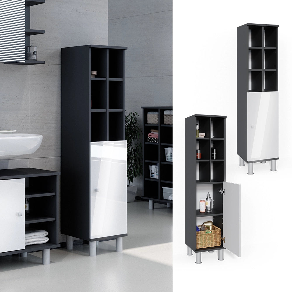 Mobiletto bagno Fynn Bianco lucido 30 x 130.6 cm porta grande Vicco