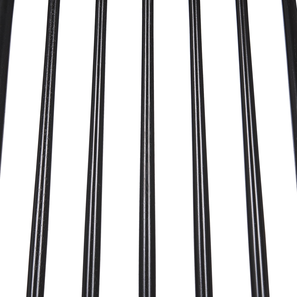 Set di 2 sedie da pranzo Sedia da cucina con schienale in legno massello Nero