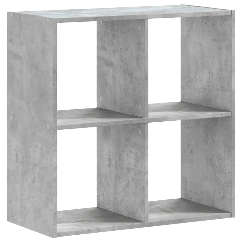 Libreria-Scaffale per Libri-Mobile di Stoccaggio Grigio Cemento 68,5x32x68,5 cm in Legno Multistrato