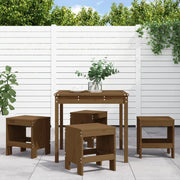 Set da Pranzo da Giardino 5 pz Miele in Legno Massello di Pinocod mxl 83640