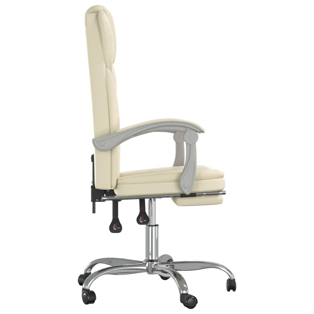 Poltrona da Ufficio Reclinabile Crema in Similpelle 349700