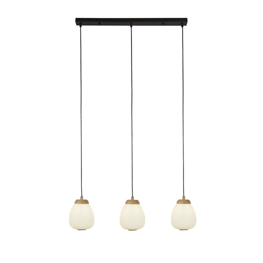 Lampadario Contemporaneo Ella Acciaio Bianco Vetro Nero 3 Luci E14