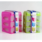 Trade Shop - Cassettiera Plastica 3 Cassetti Colorata Multiuso Plastica Minuteria Cotone -