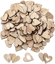Decorazioni per artigianato in legno - 100 pezzi - Etichette di cartone bianco - Disegno a forma di cuore - 2 cm - Resistenti all'umidità e senza fibre di legno