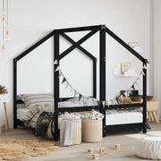 Giroletto per Bambini Nero 2x(70x140) cm Legno Massello di Pino 3200594