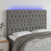 Testiera a LED-Testata con LED GrigioScuro 160x7x118/128cm inTessuto