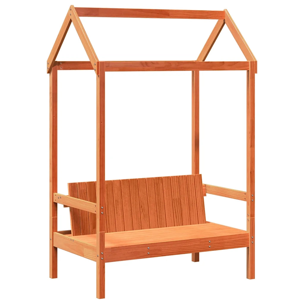 vidaXL Giroletto con Panca e Tetto Marrone Cera 75x190cm Massello Pino