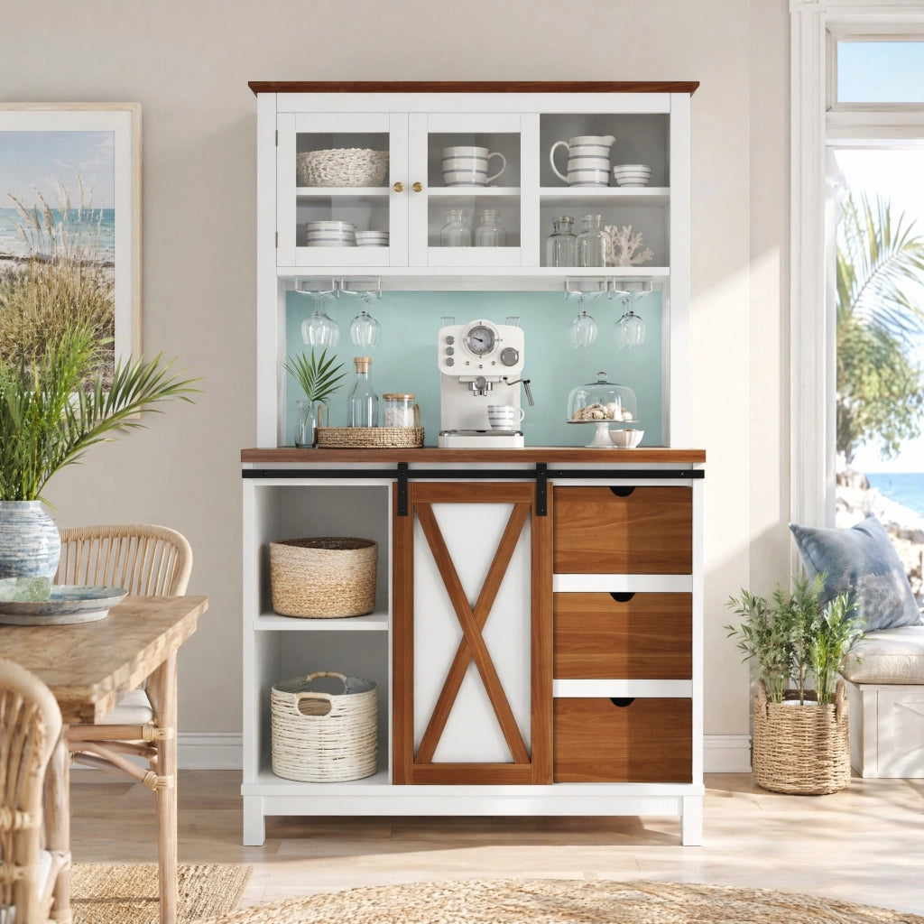 Dispensa alta da cucina con ripiani regolabili e LED via app, anta scorrevole in vetro, bianco 104 × 40 × 180 cm