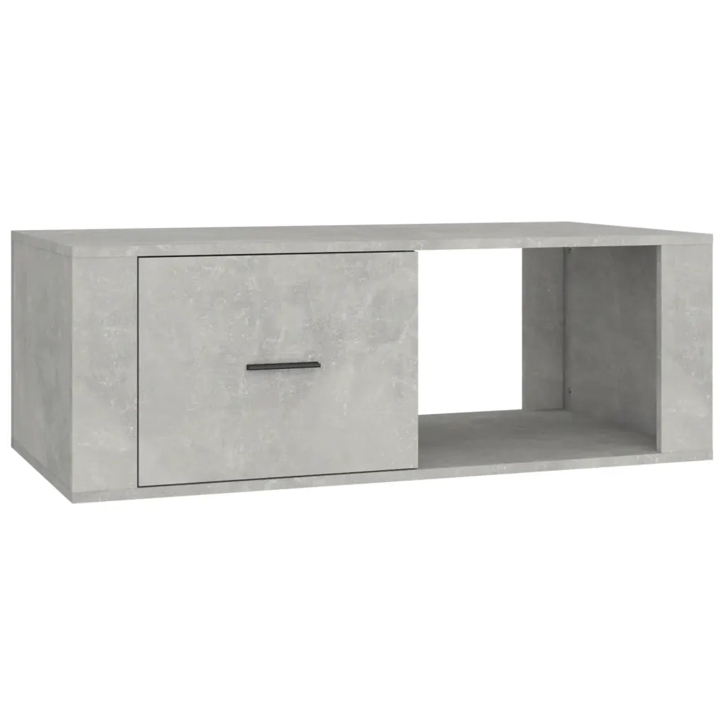 Tavolino Salotto-Tavolino da soggiorno-Tavolo Grigio Cemento 100x50,5x35cm Legno Multistrato