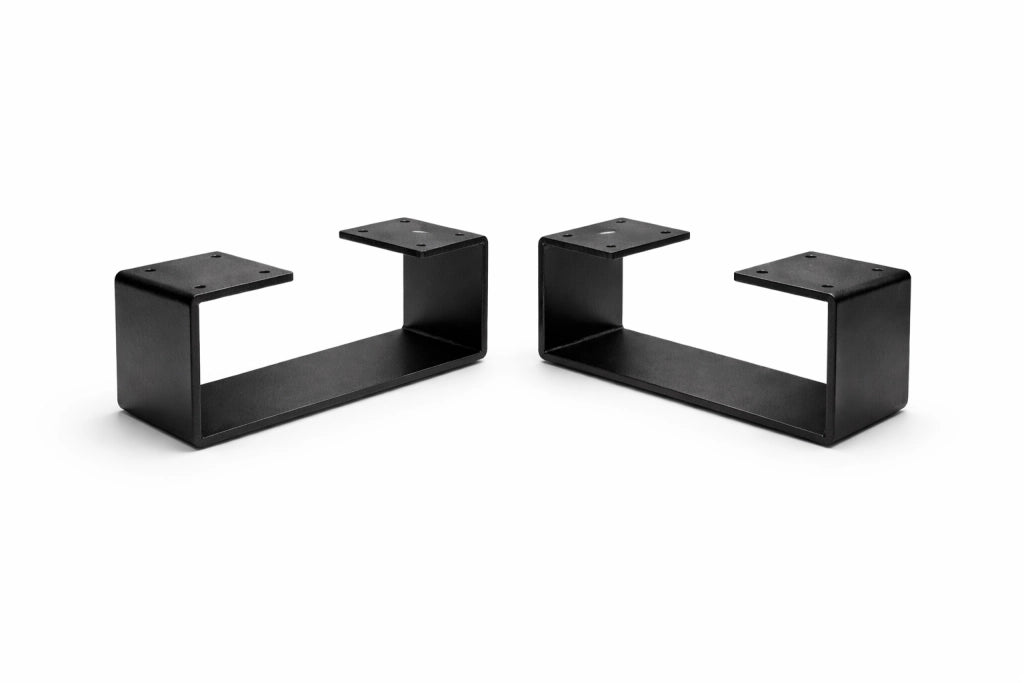 Set di 2 Gambe in Metallo a U, 31x12 cm, Supporto Robusto, Per Mobili, Stile Industriale, Nero