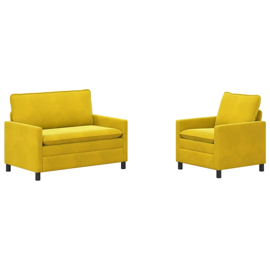 Set di divani 2 pz Giallo Velluto 3417031