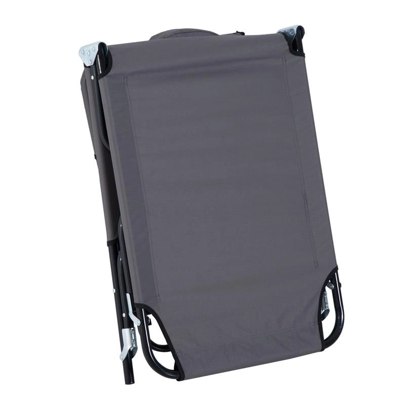 LETTINO PRENDISOLE RELAX PIEGHEVOLE CON CUSCINO 190X56X28 CM GRIGIO