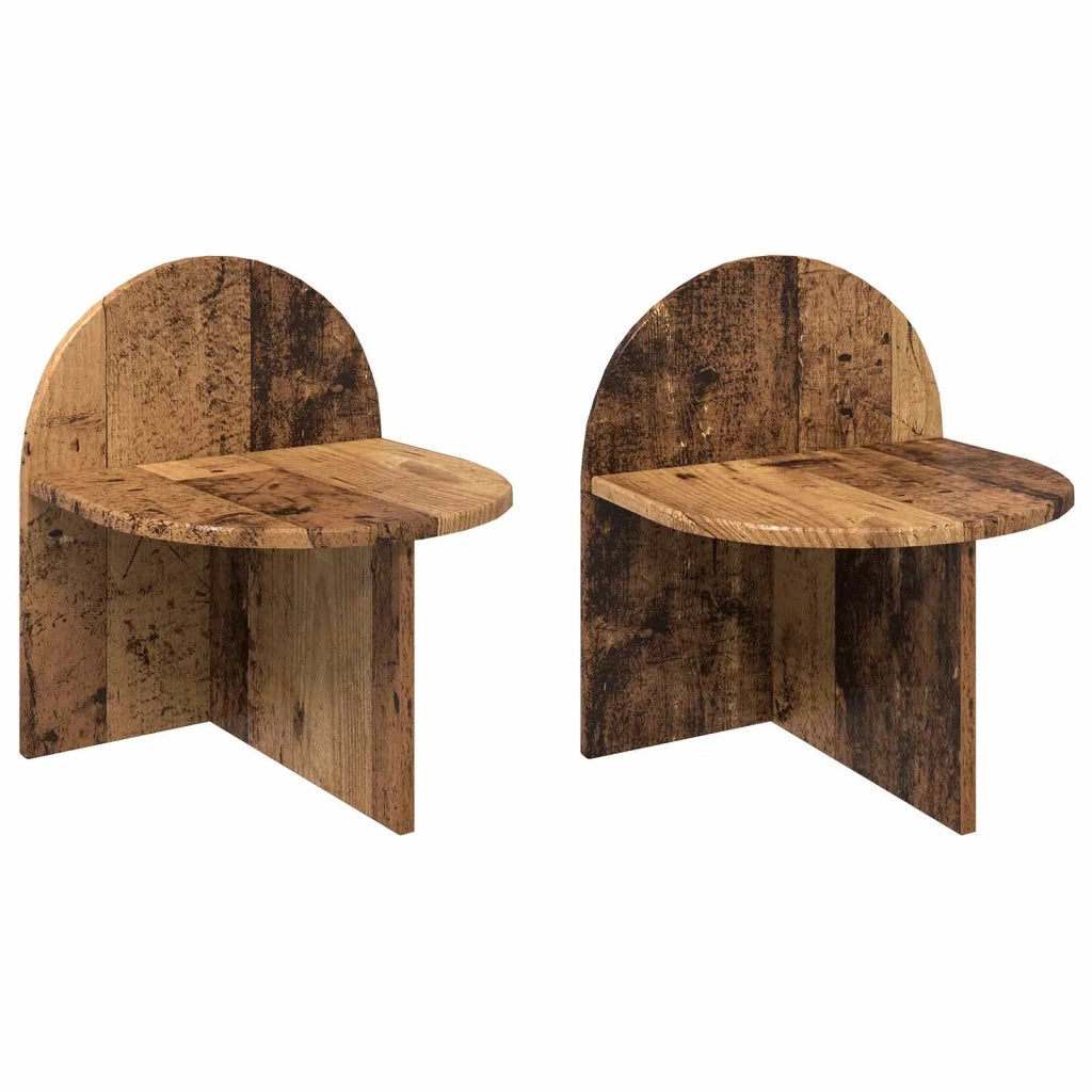 Set di 2 Comodini | Armadio da Notte | Mobiletto da notte Legno antico 40 x 35,5 x 45,5 cm