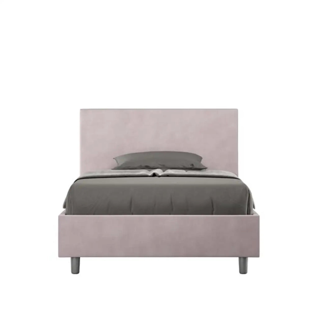 Letto una piazza e mezza senza rete imbottito 120x190 microfibra glicine Adele