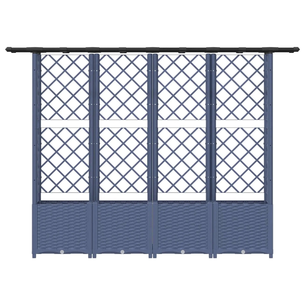 Letto Rialzato con Griglia e Tetto Grigio 203 x 40 x 138 cm PP 42032568