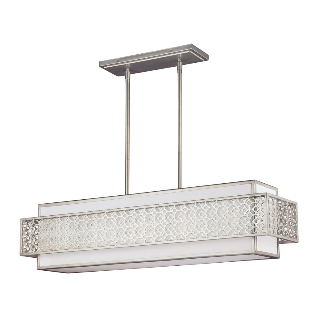 Lampada a sospensione Kenney Feiss argento caldo 5xE27