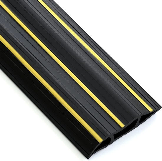 Sostegno pavimento in PVC nero, 3 canali, 30 metri di corda di allarme gialla