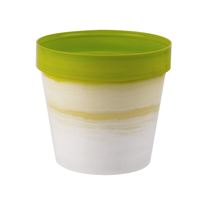 Vaso Piante Fiori Colorato Moderno Interno Esterno Classic Pot Exclusive Idel Colore: Bianco/Lime, Formato: 18 cm