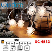 Trade Shop - Catena Luminosa 20 Led A Batteria Luce Calda Fissa Decorazioni Natalizie Xc-4533 -
