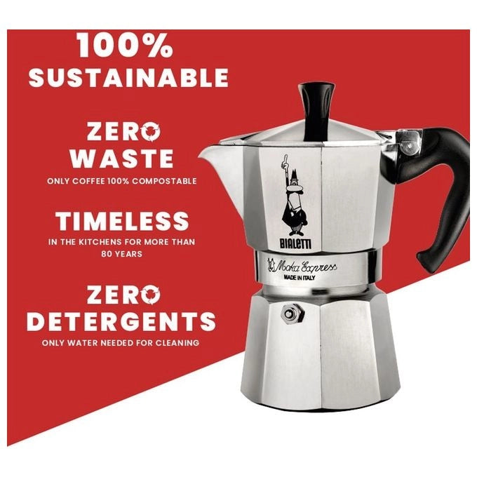 Bialetti 0001167 Moka Express Caffettiera 18 tazze 900 ml Alluminio Gas Elettrico colore Alluminio