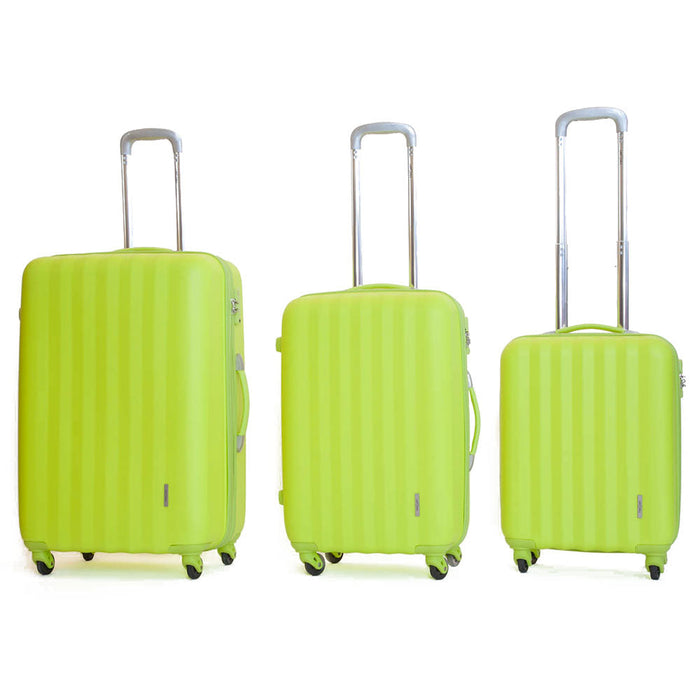 Set 3 Valigie Trolley Rigide in ABS 4 Ruote TSA Ravizzoni Icon Verde Mela