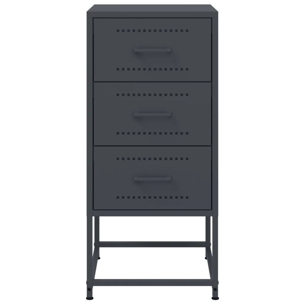 Comodini 2 pz-Set di 2 Tavolino da notte Antracite 36x39x78 cm in Acciaio 450961