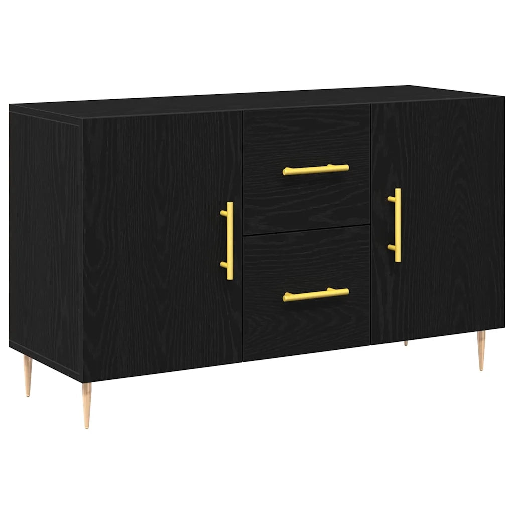 Credenza | Madia | Buffet da pranzo | Armadio da pranzo Rovere Nero 100 x 36 x 60 cm Legno multistrato