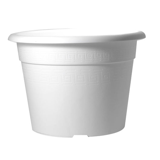 Vaso per Piante Fiori Interno Esterno Giardino Colorato Plasticotto Etrusco Idel Formato: 33/28 cm, Colore: Bianco