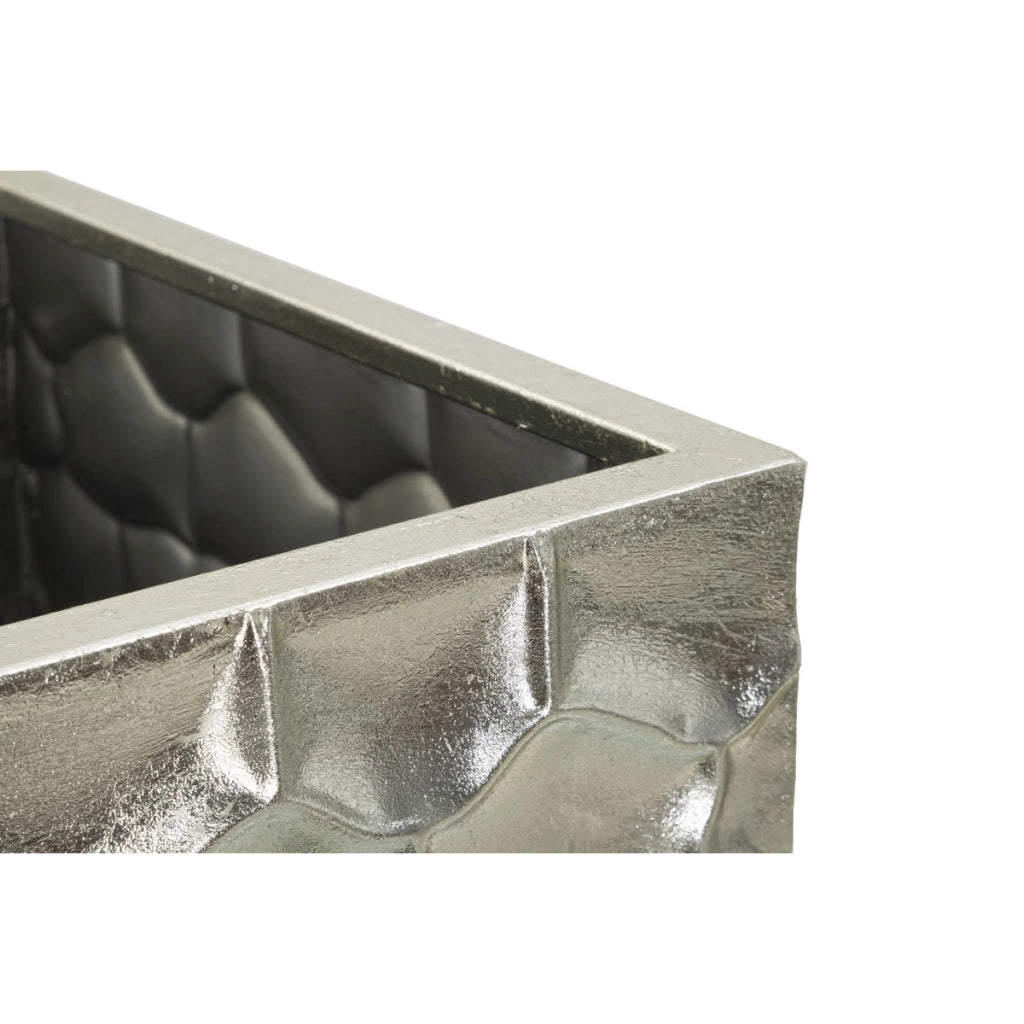 Set di 3 Vasi Decorativi VKH422, Argento, Metallo, 38,1x38,1x90,8 cm